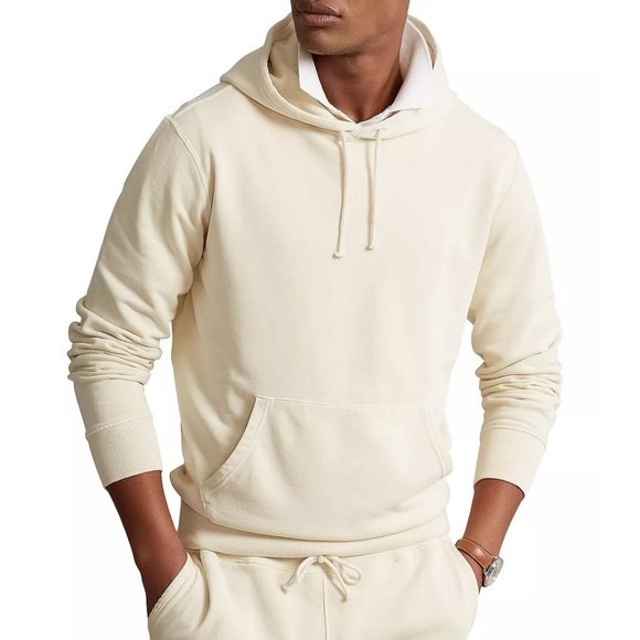 Polo Ralph Lauren Men's Oversized Pullover Hoodie Garment Washed Fleece Ecru XL - Picture 1 of 7